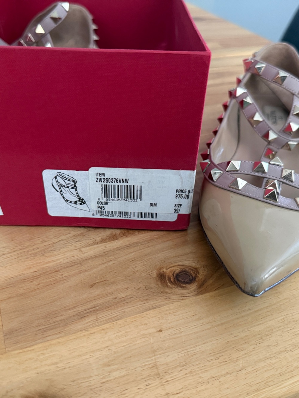 Valentino Garavani Rockstud Patent Pointed-Toe Pumps in Nude and Blush